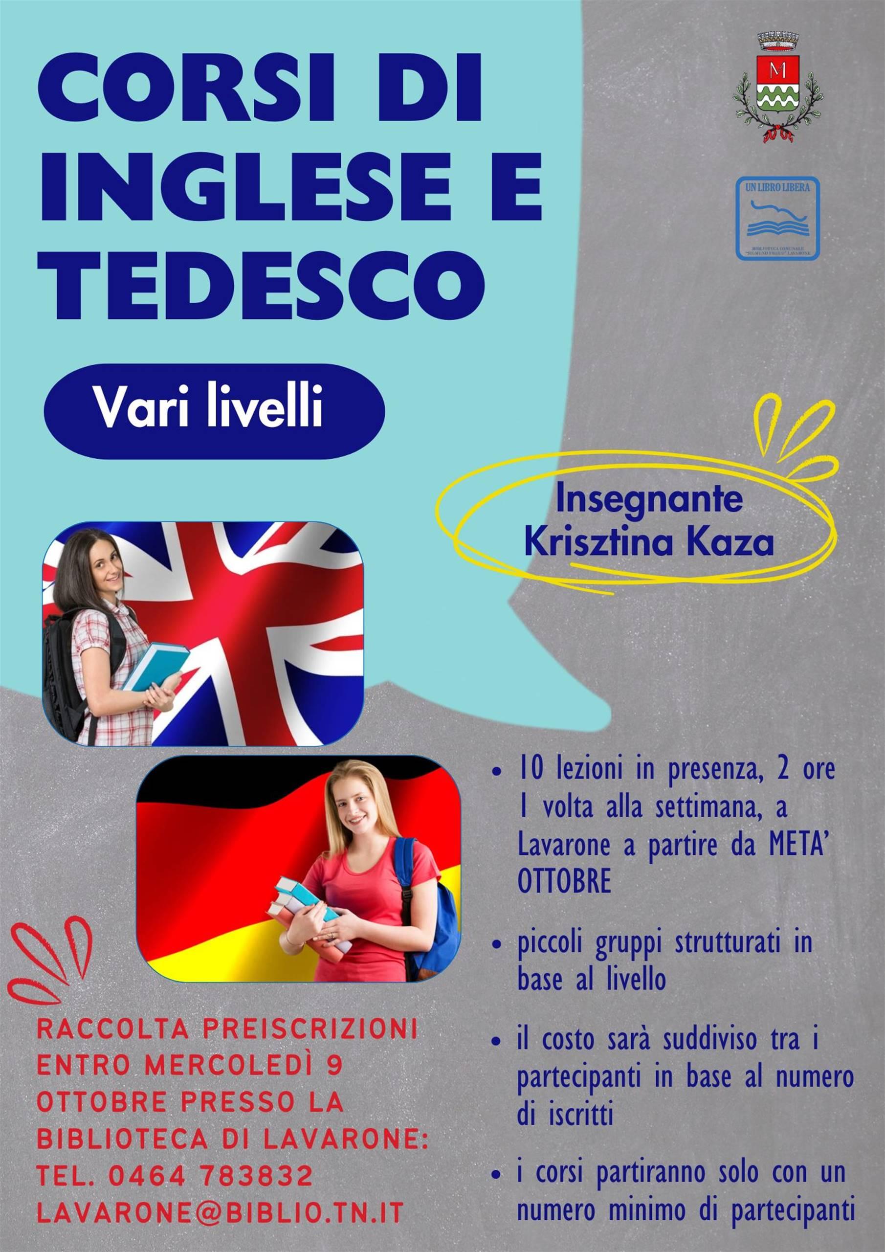 Corsi di inglese e tedesco