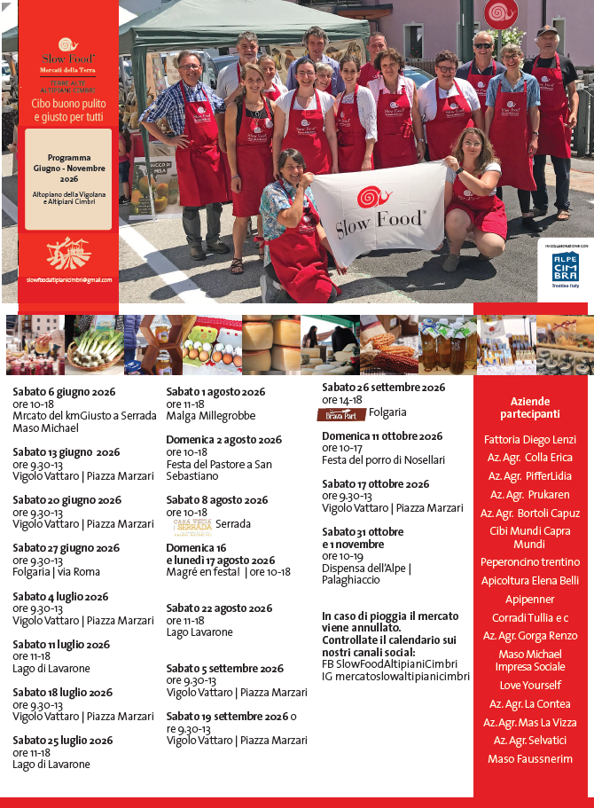 Slow Food Mercati della Terra - Terre Alte Altipiani Cimbri