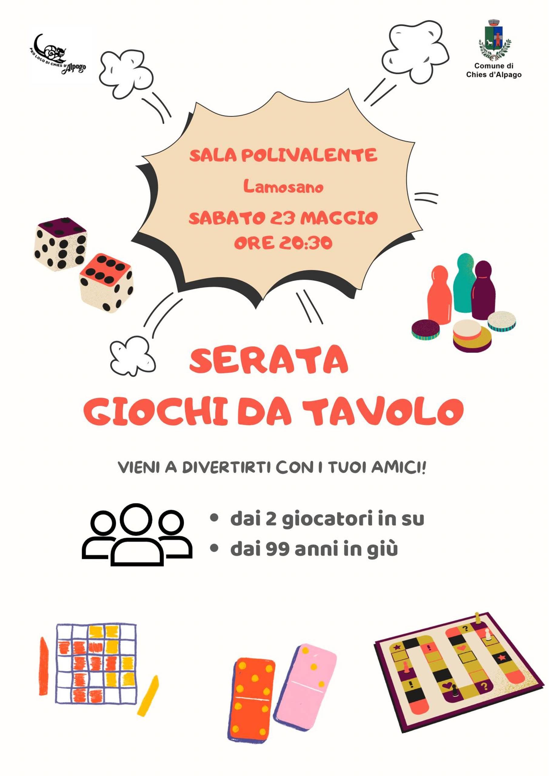 Serata giochi da tavolo a Chies d’Alpago