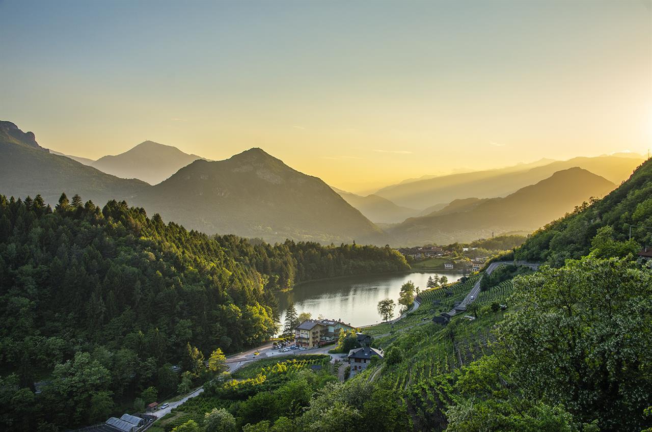 Lake sunset Canzolino Miralago Trentino