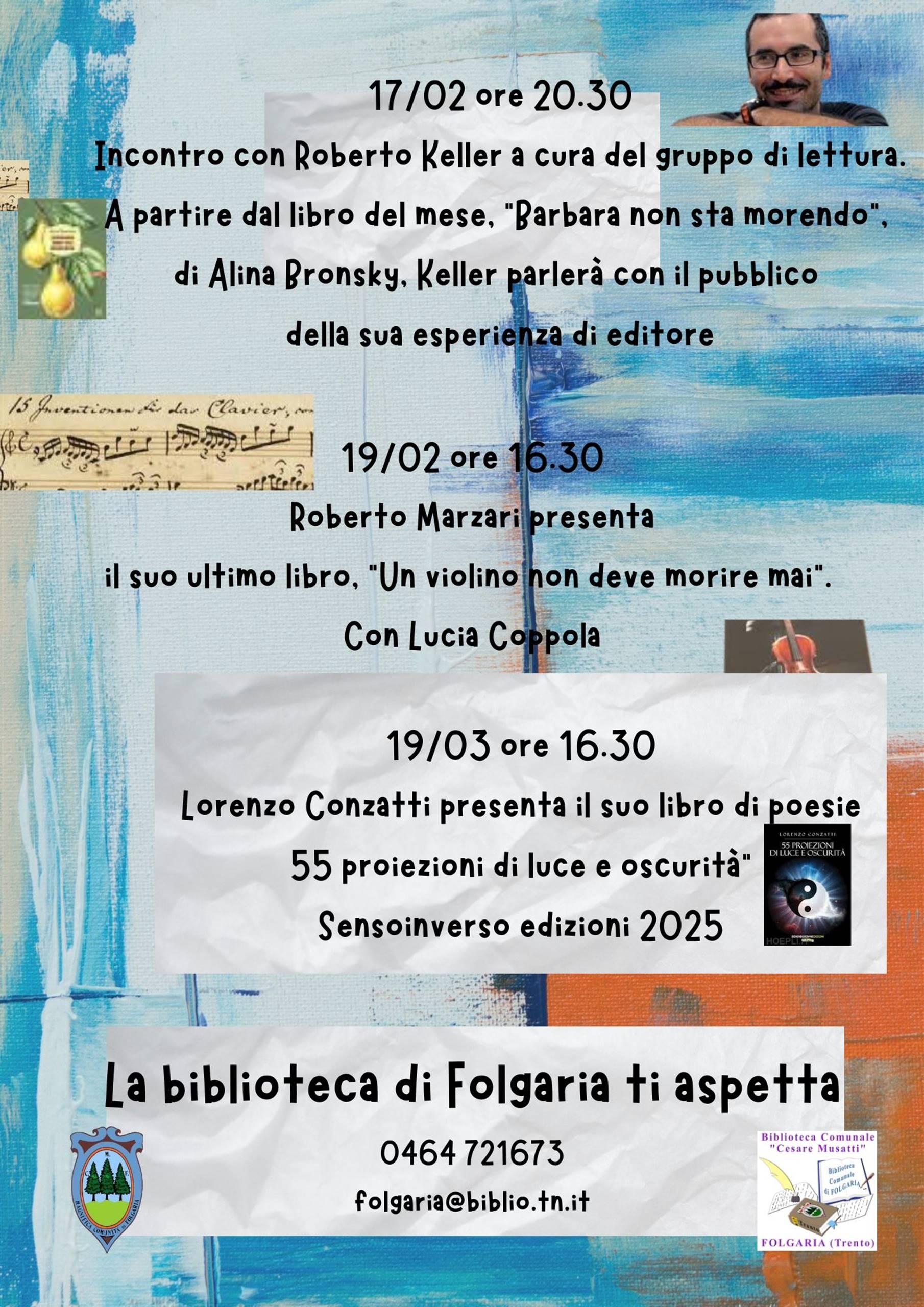 Presentazione del libro "Un violino non deve morire mai" di Roberto Marzari