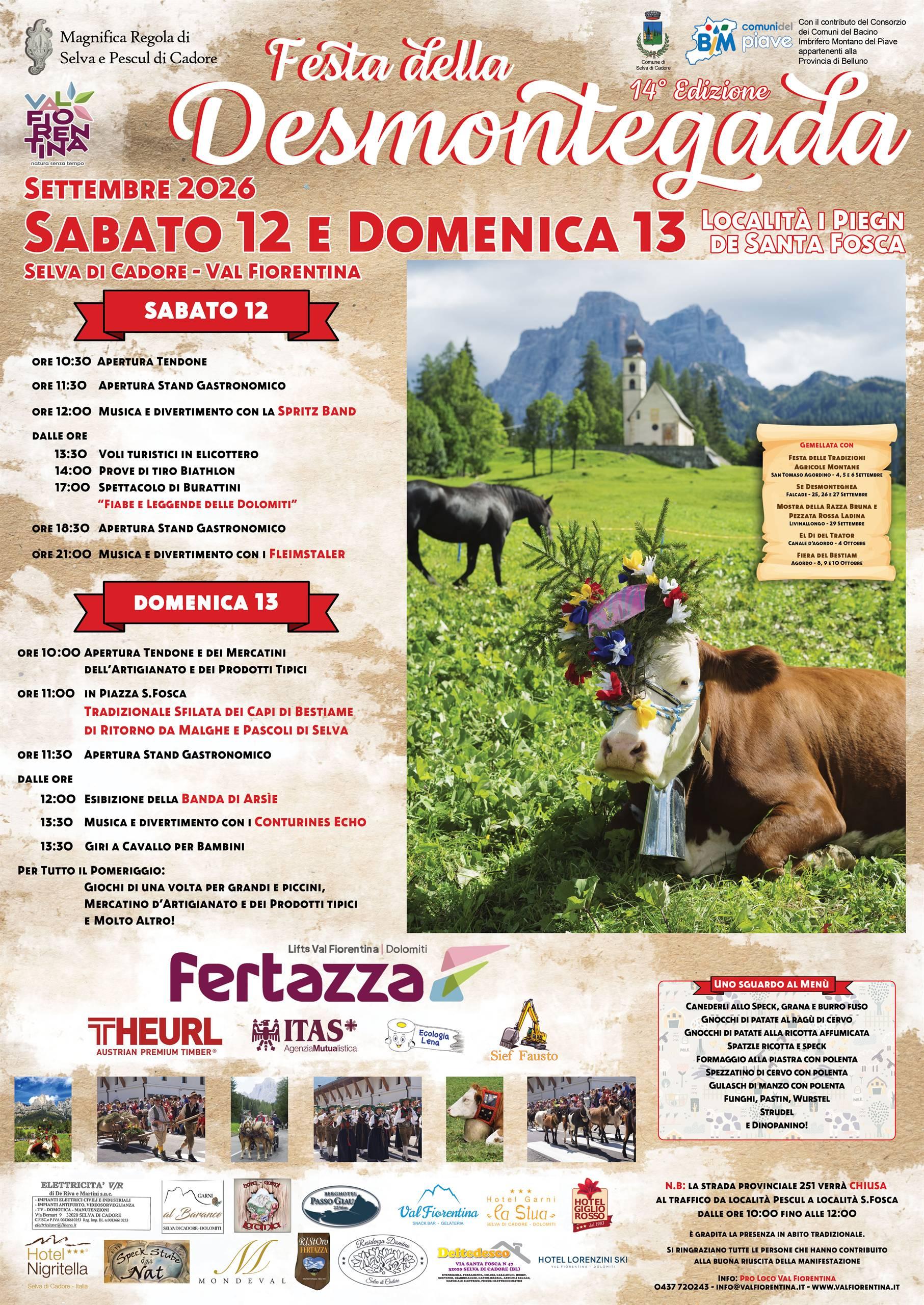 Festa della Desmontegada 2026 XIV° Edizione