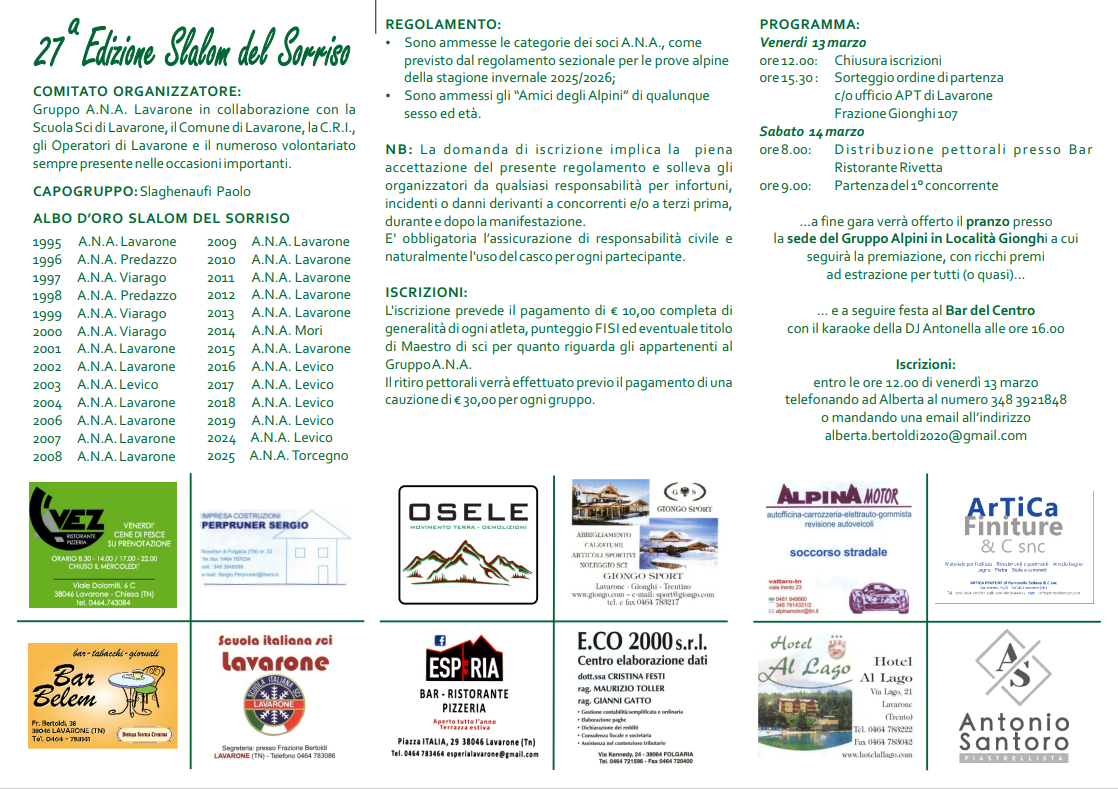 Slalom del Sorriso 27esima edizione