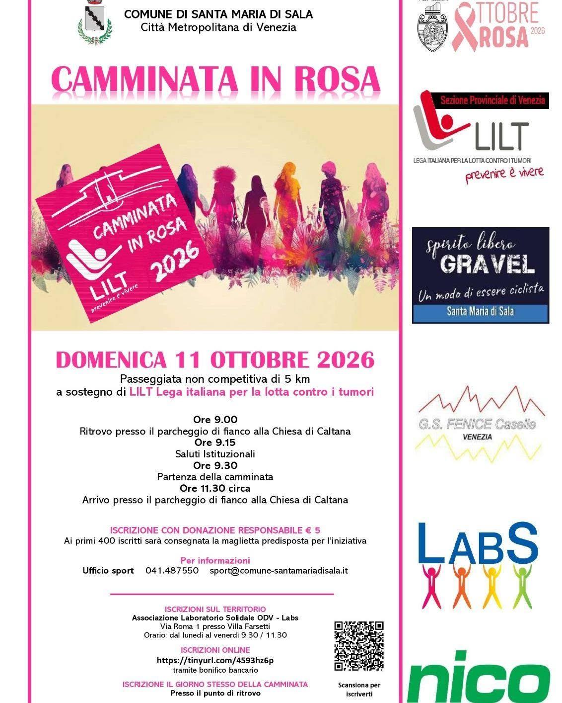 Camminata in rosa 2026