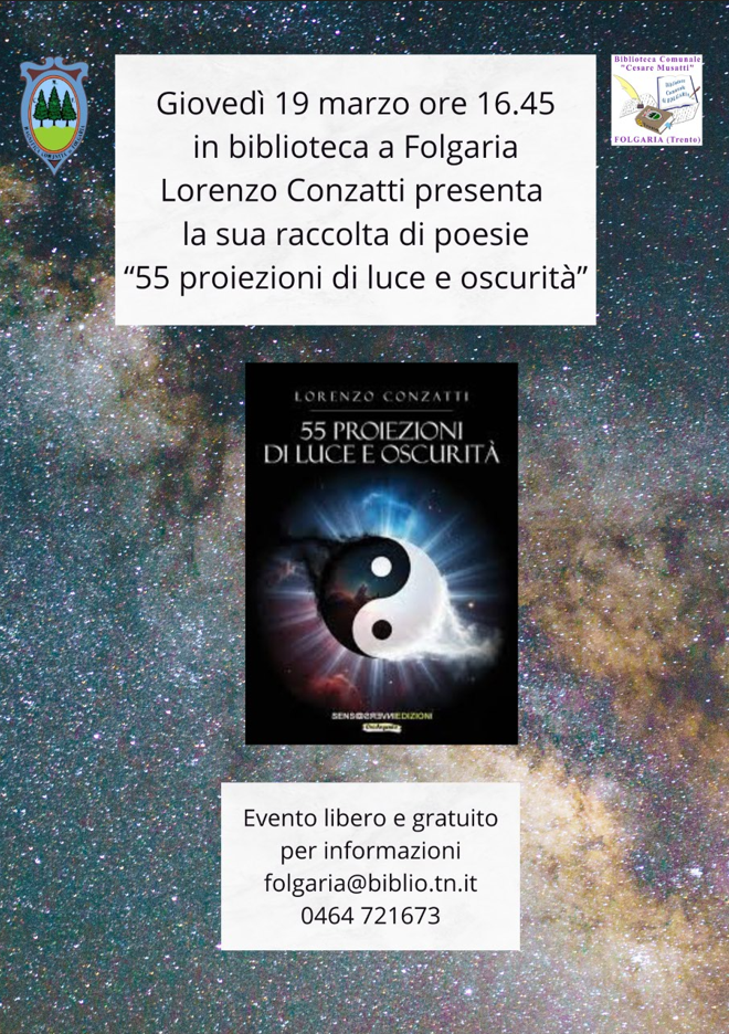 Presentazione del libro "55 proiezioni di luce e oscurità" di Lorenzo Conzatti