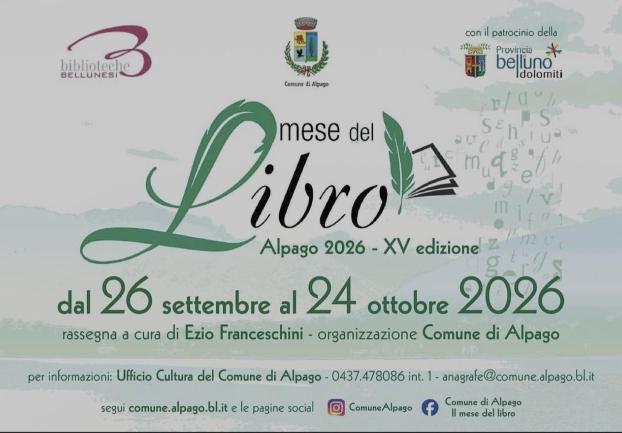 Il Mese del Libro – Alpago 2026 | XV edizione