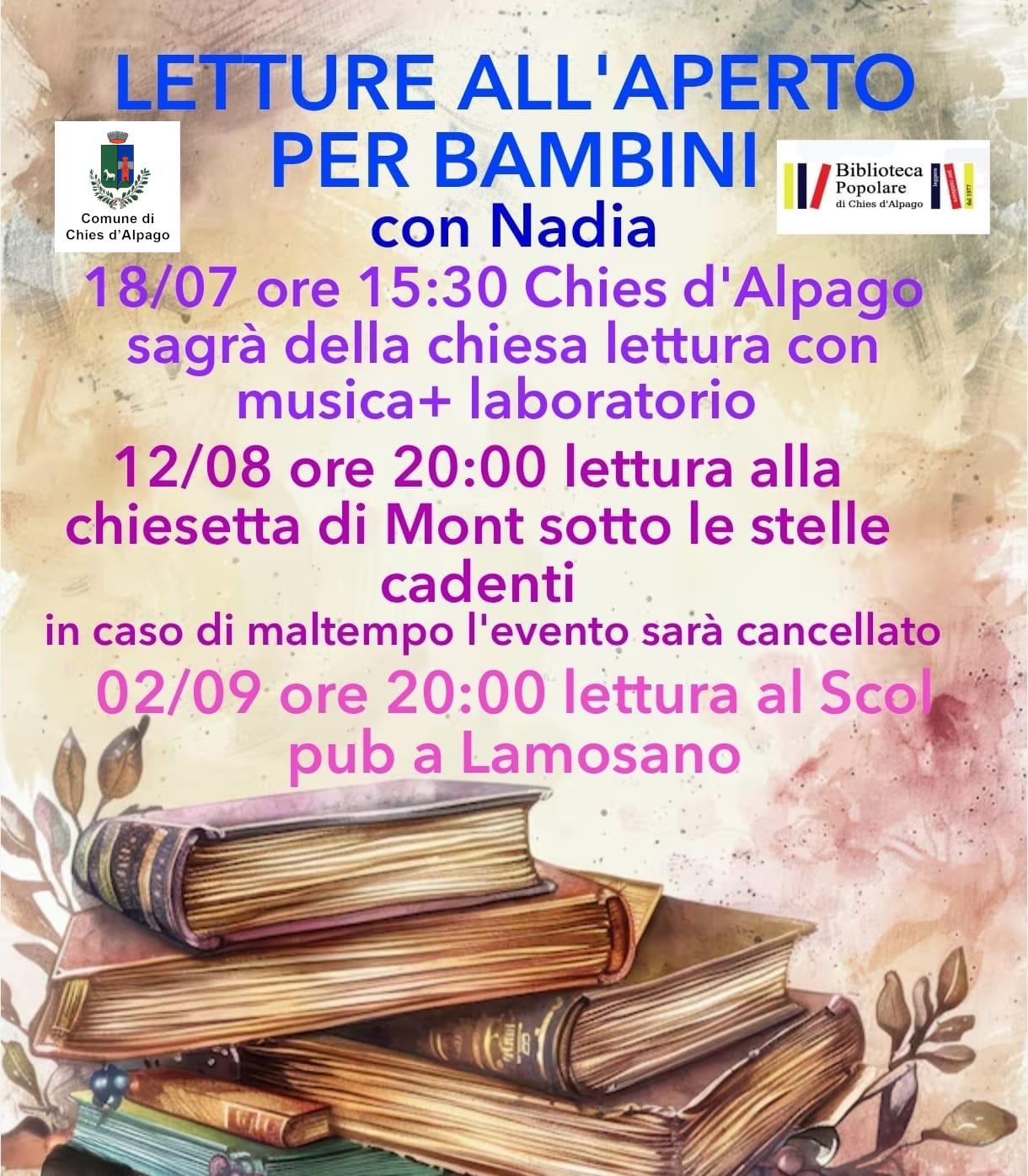 Letture con Nadia con musica e laboratorio