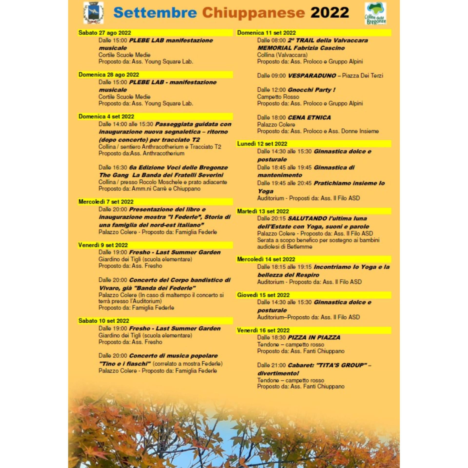 Settembre Chiuppanese 2022 
