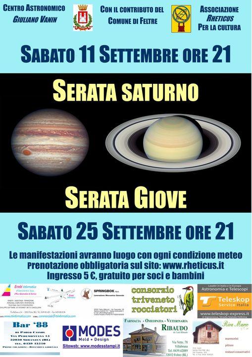 Serata Saturno e Serata Giove