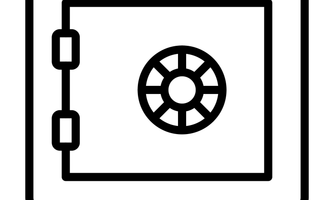 A stylized representation of a key. The key has a simple design with clear lines.