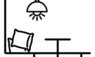 A simple, stylized symbol of a lightbulb. It represents ideas and creativity.
