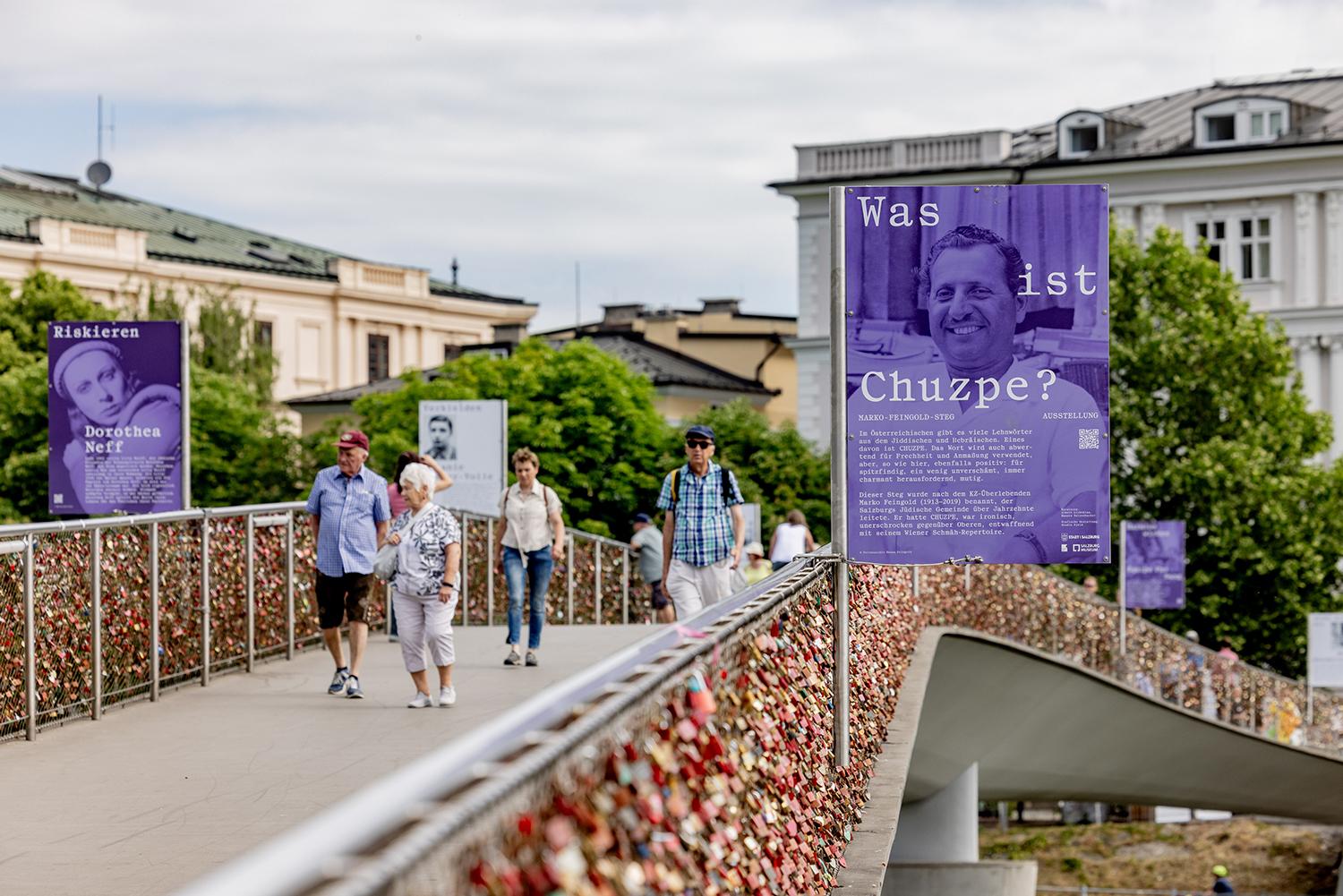 Open-Air-Ausstellung auf dem Marko-Feingold-Steg