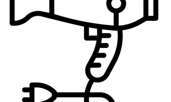 A stylized symbol of a carrot. The carrot shows an orange color with green leaves on top.
